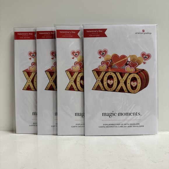 American Greetings Magic Moments Displayable Pop-Up Valentines Day Card Lot of 4 - Picture 1 of 4